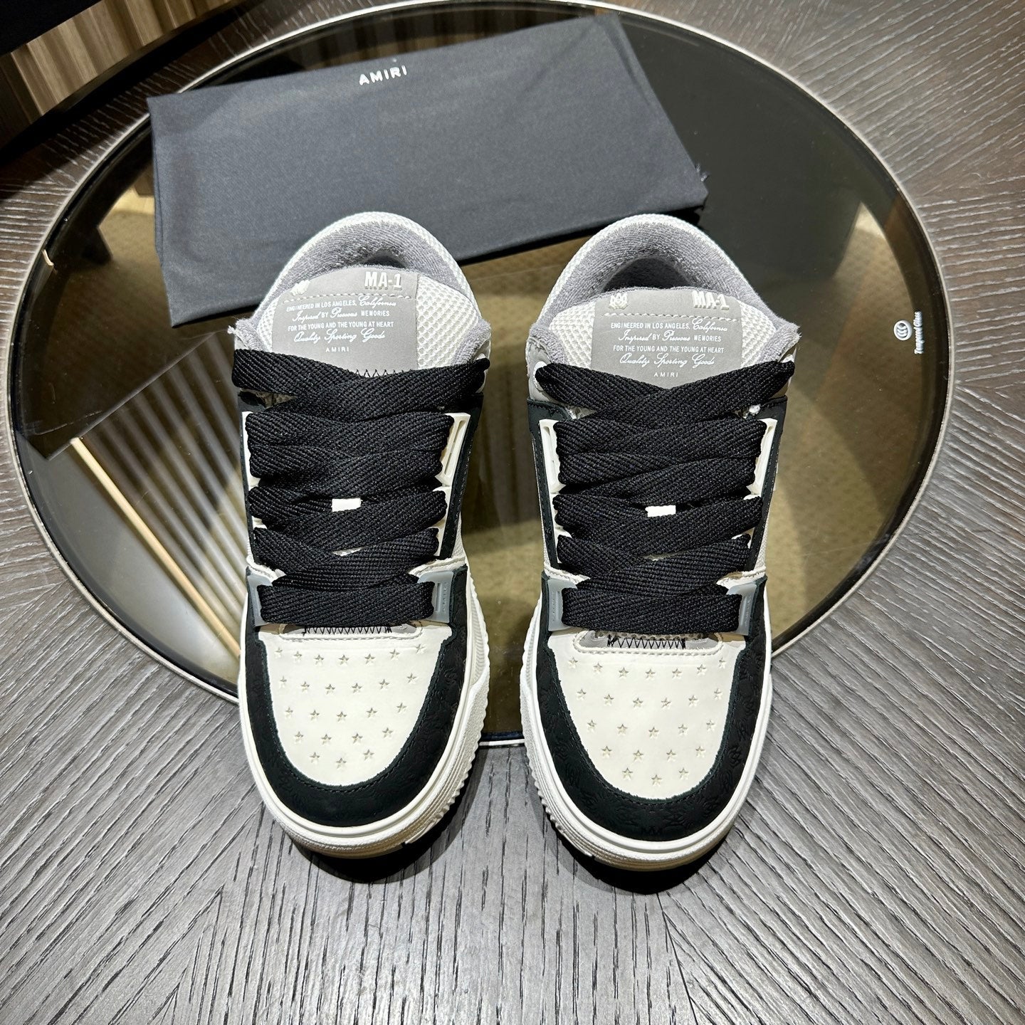Men's Amiri Premium Leather Platform Mesh Shoes