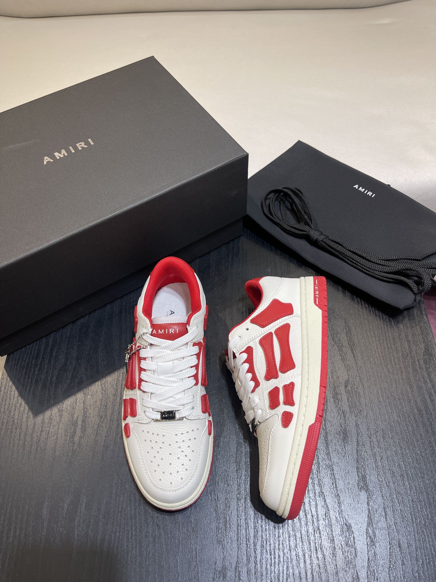 Amiri Leather Low-Top Fashion Sneakers - Casual Sports Shoes