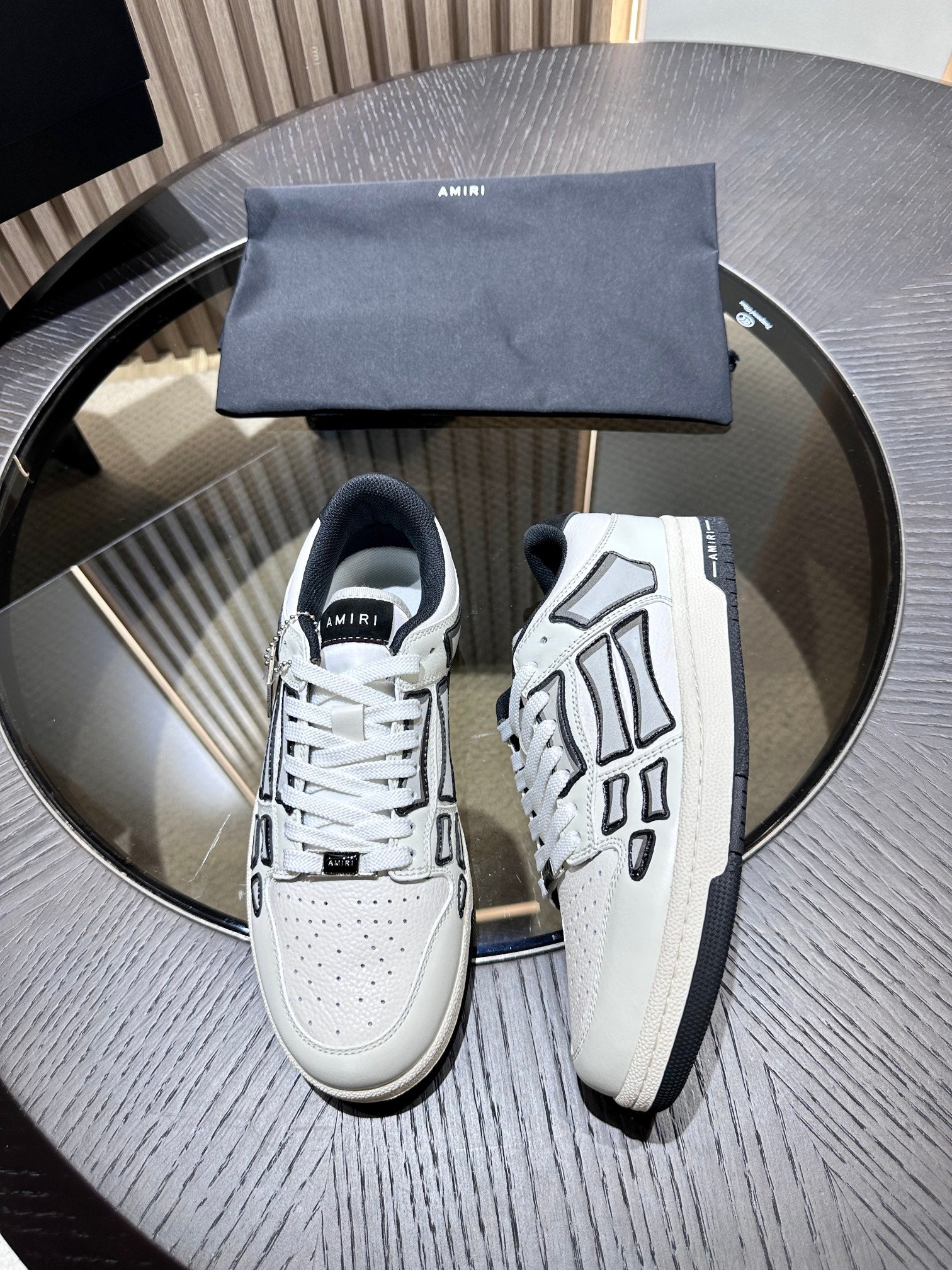 Amiri Leather Low-Top Fashion Sneakers - Casual Sports Shoes