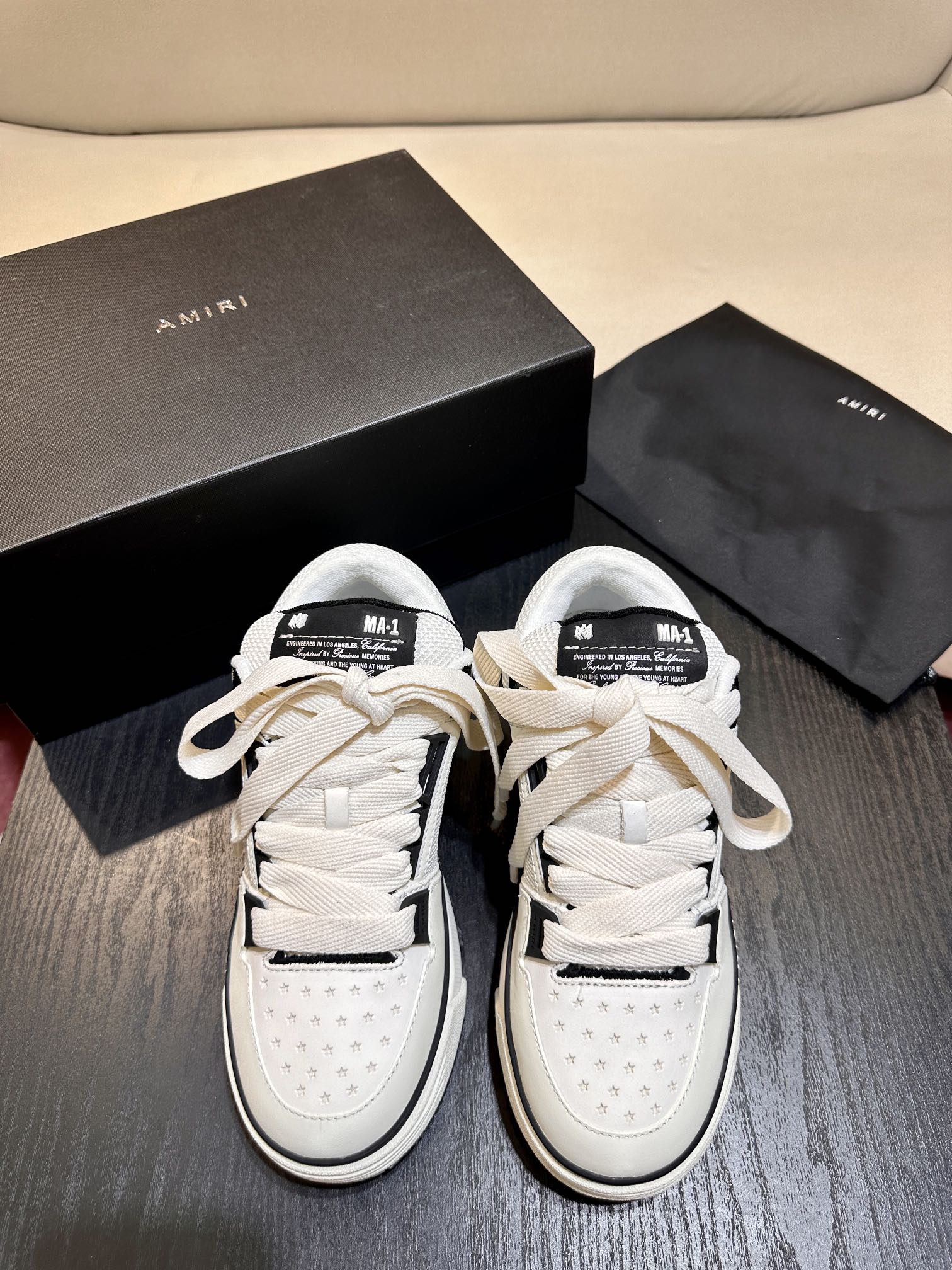 Men's Amiri Premium Leather Platform Mesh Shoes
