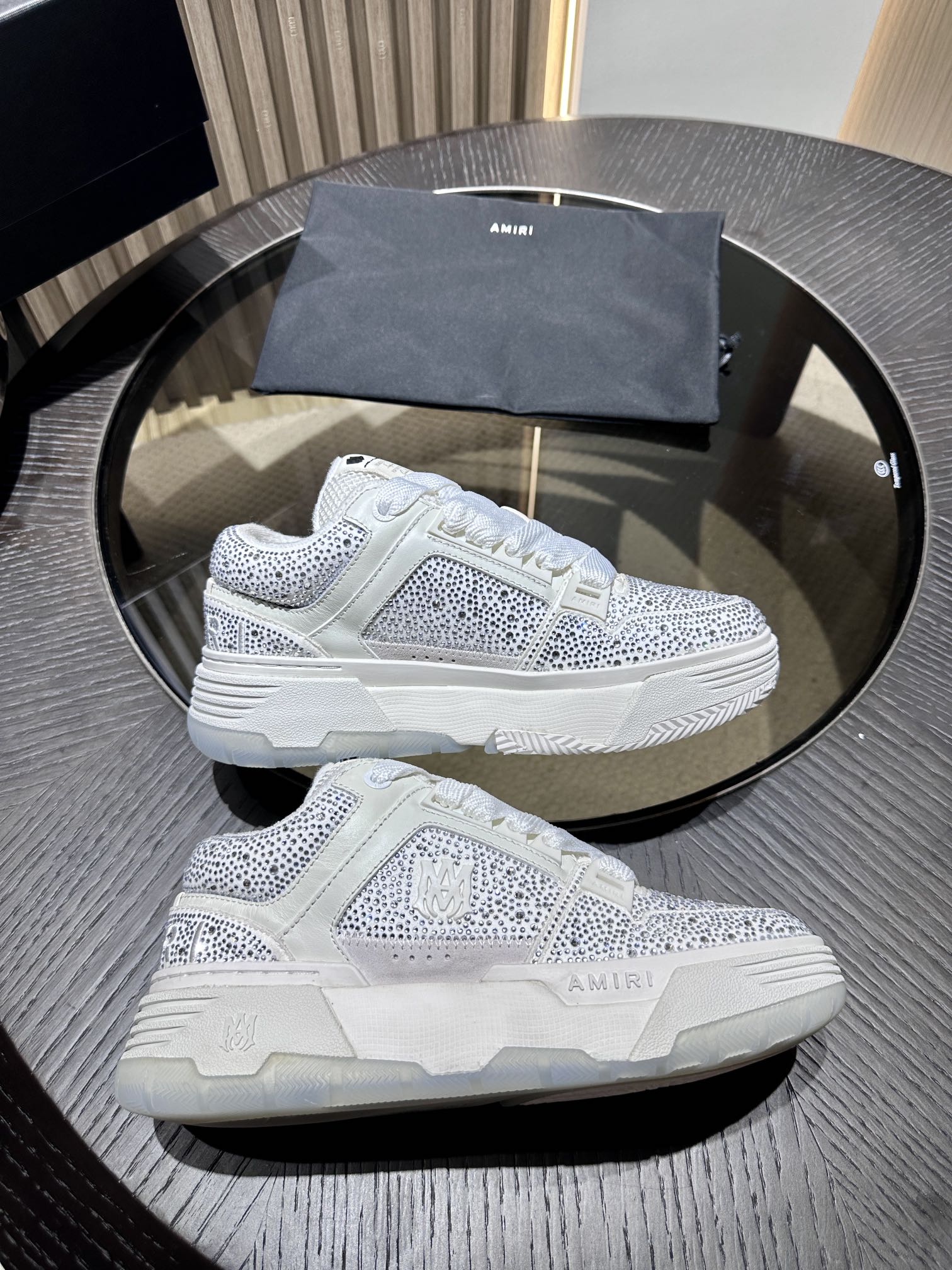 Men's Amiri Premium Leather Platform Mesh Shoes