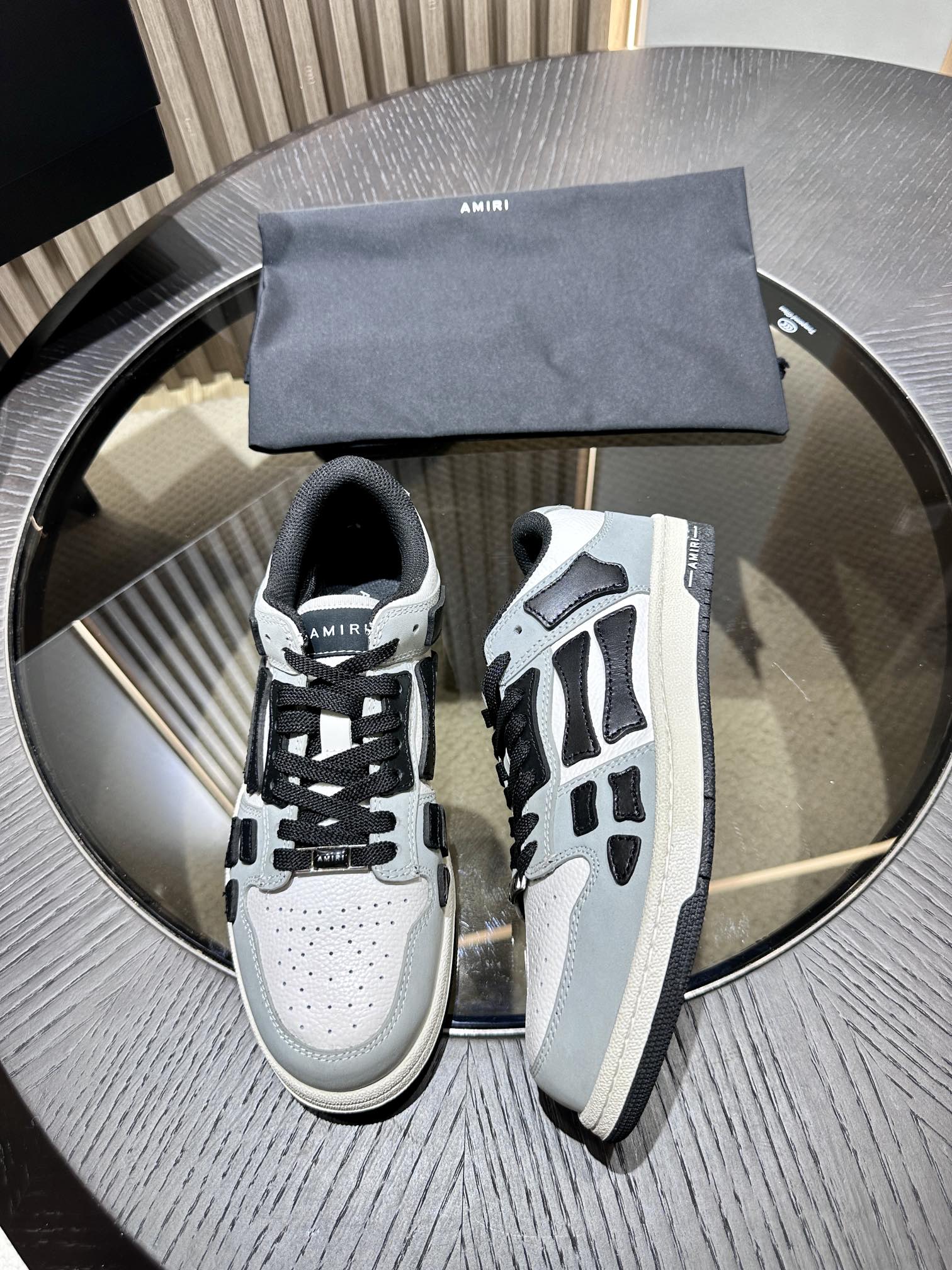 Amiri Leather Low-Top Fashion Sneakers - Casual Sports Shoes
