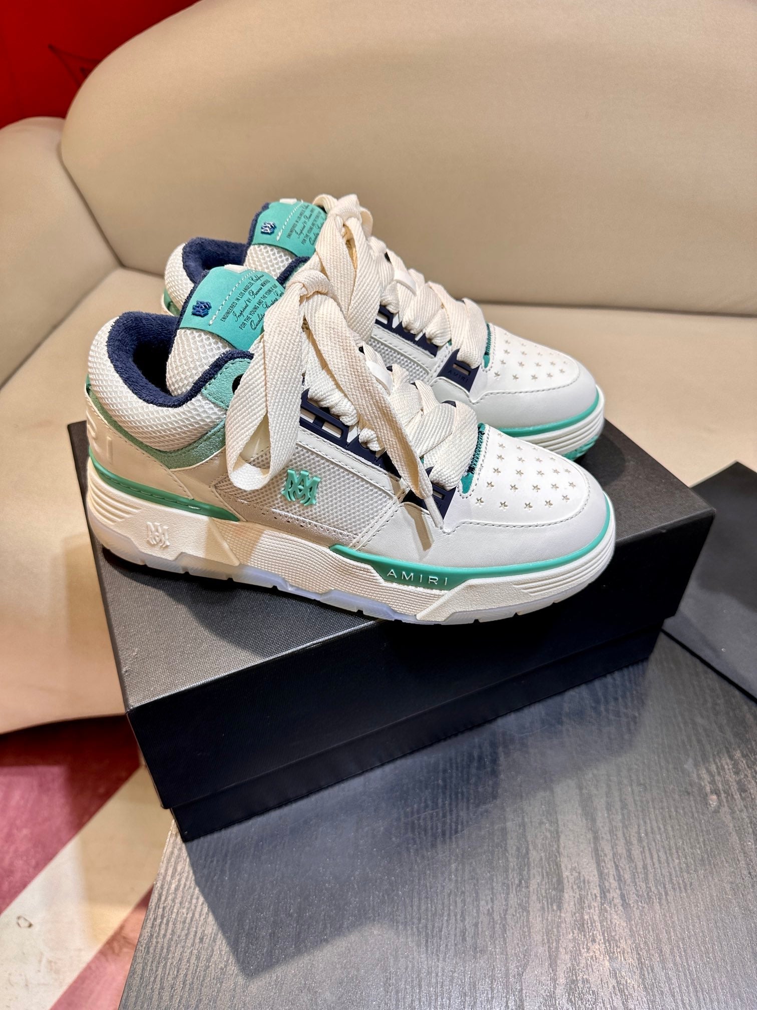 Men's Amiri Premium Leather Platform Mesh Shoes