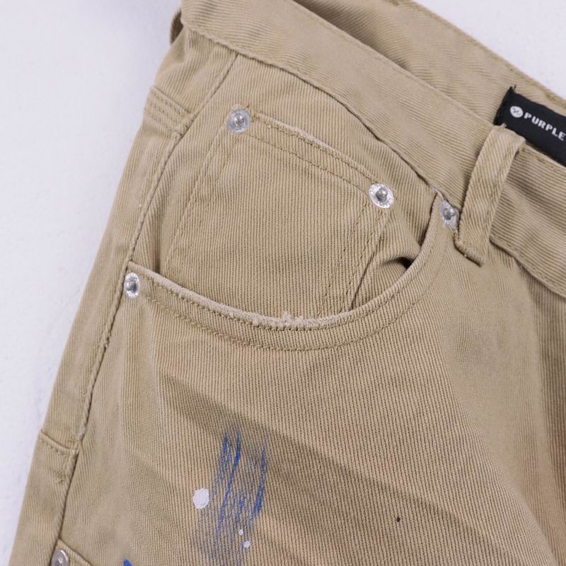 Men's Purple Denim Slim Fit Jeans Shorts Casual Straight Fit Summer Shorts 28-38