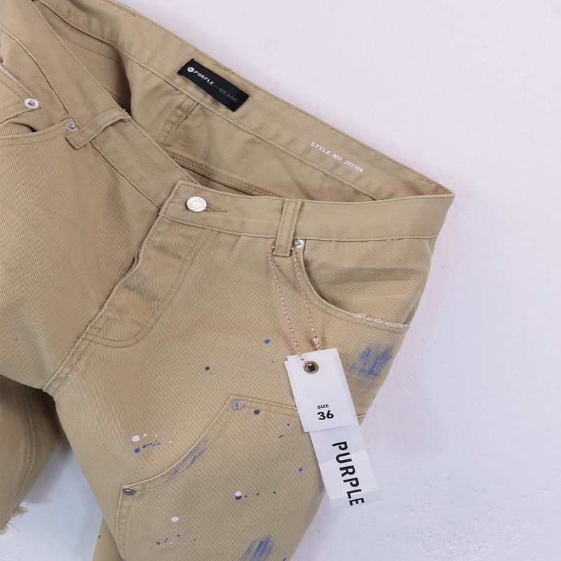 Men's Purple Denim Slim Fit Jeans Shorts Casual Straight Fit Summer Shorts 28-38