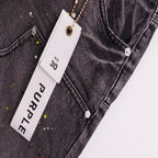 Men's Purple Denim Slim Fit Jeans Shorts Casual Straight Fit Summer Shorts 28-38
