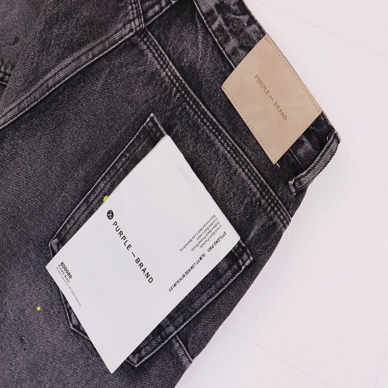 Men's Purple Denim Slim Fit Jeans Shorts Casual Straight Fit Summer Shorts 28-38