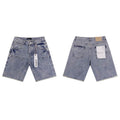 Men's Purple Denim Slim Fit Jeans Shorts Casual Straight Fit Summer Shorts 28-38
