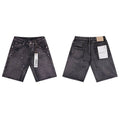 Men's Purple Denim Slim Fit Jeans Shorts Casual Straight Fit Summer Shorts 28-38
