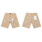 Men's Purple Denim Slim Fit Jeans Shorts Casual Straight Fit Summer Shorts 28-38