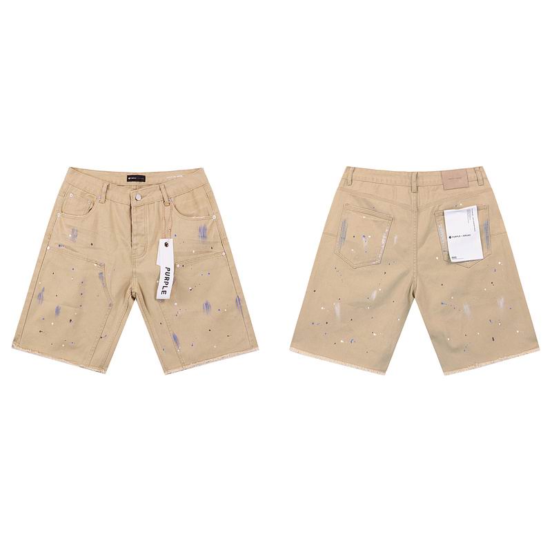 Men's Purple Denim Slim Fit Jeans Shorts Casual Straight Fit Summer Shorts 28-38