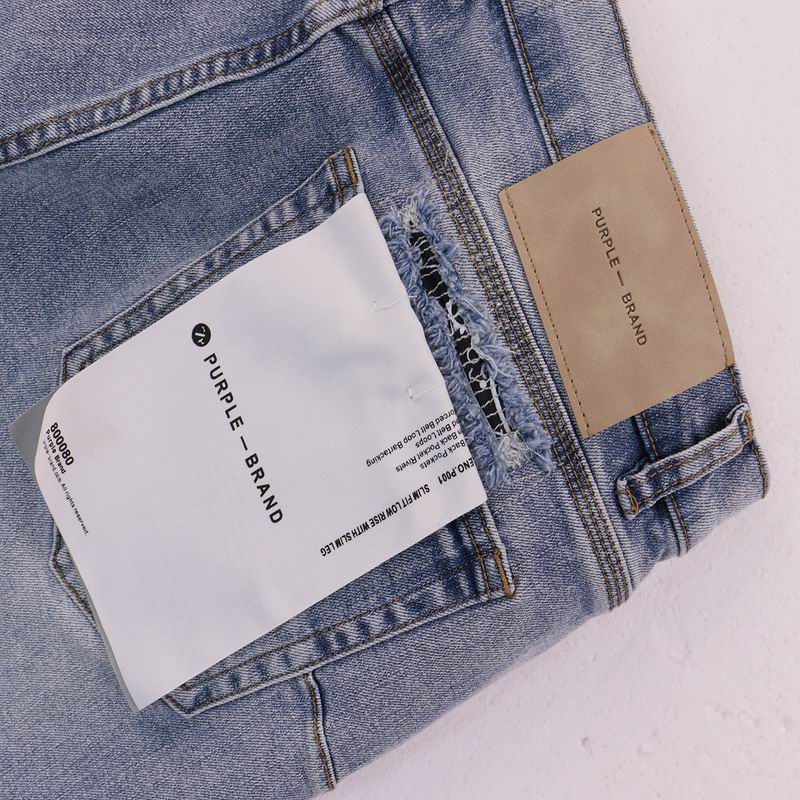 Men's Purple Denim Slim Fit Jeans Shorts Casual Straight Fit Summer Shorts 28-38