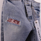 Men's Purple Denim Slim Fit Jeans Shorts Casual Straight Fit Summer Shorts 28-38