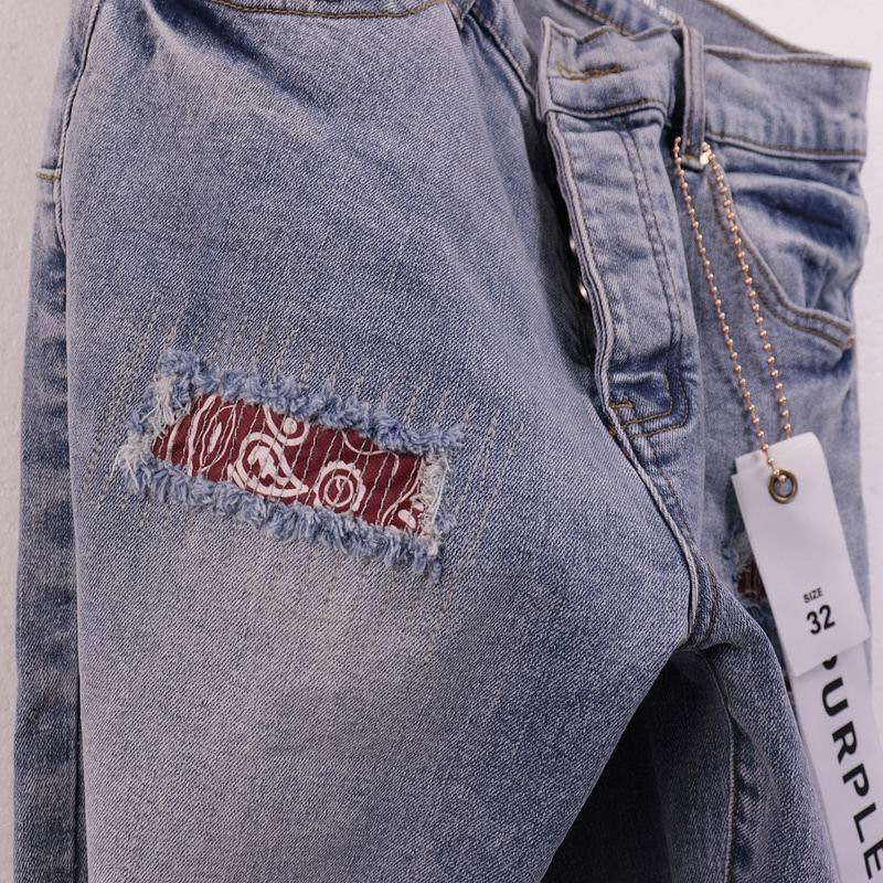 Men's Purple Denim Slim Fit Jeans Shorts Casual Straight Fit Summer Shorts 28-38