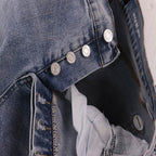 Men's Purple Denim Slim Fit Jeans Shorts Casual Straight Fit Summer Shorts 28-38