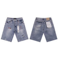 Men's Purple Denim Slim Fit Jeans Shorts Casual Straight Fit Summer Shorts 28-38