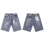 Men's Purple Denim Slim Fit Jeans Shorts Casual Straight Fit Summer Shorts 28-38