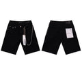 Men's Purple Denim Slim Fit Jeans Shorts Casual Straight Fit Summer Shorts 28-38