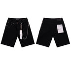 Men's Purple Denim Slim Fit Jeans Shorts Casual Straight Fit Summer Shorts 28-38