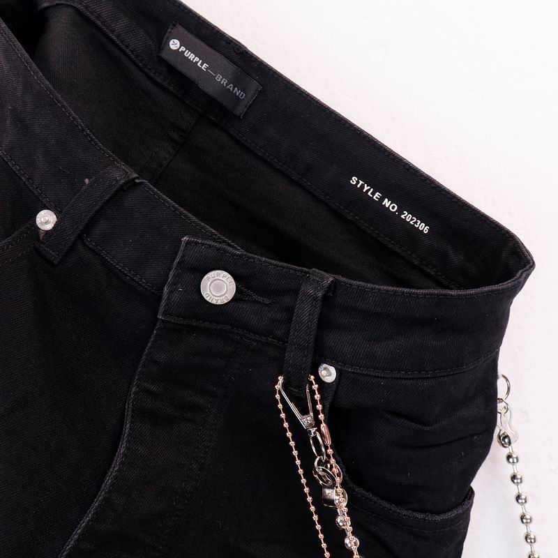 Men's Purple Denim Slim Fit Jeans Shorts Casual Straight Fit Summer Shorts 28-38