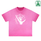BOGGO  Purify Printed Dirty WashT-Shirt 230G Multicolor Loose Trendy Fashionable 100%Cotton Short Sleeve Top