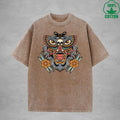BOGGO  HunterInterest Printed Washed T-Shirt 230G Multicolor Loose Trendy Fashionable 100%Cotton Short Sleeve Top