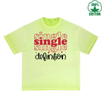 BOGGO  Single Printed Dirty Wash T-Shirt 230G Multicolor Loose Trendy Fashionable 100%Cotton Short Sleeve Top