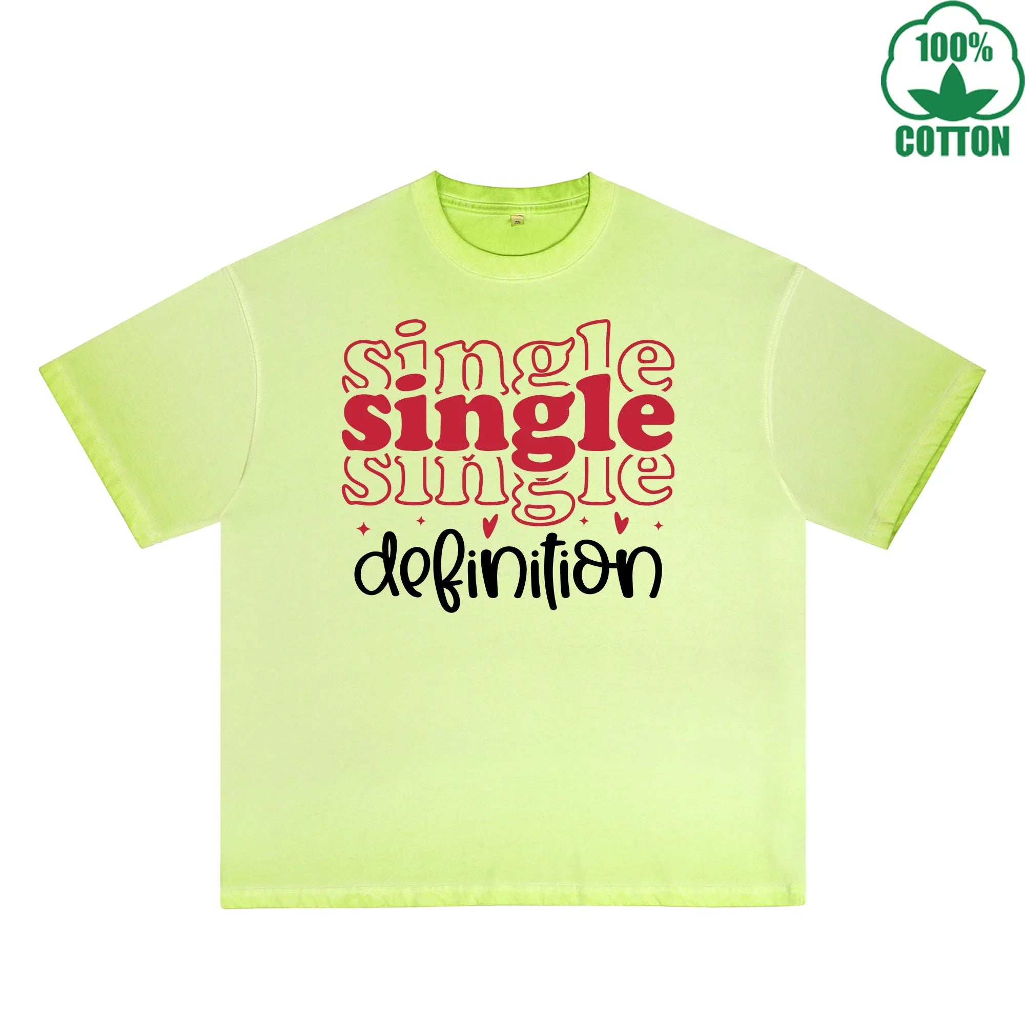BOGGO  Single Printed Dirty Wash T-Shirt 230G Multicolor Loose Trendy Fashionable 100%Cotton Short Sleeve Top