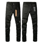 New KSUBI Jeans Men Paint Hole Trendy American High Street  Trend Low Rise Stretch Skinny Pleated Ripped Jeans