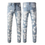 BOGGO Men Jean Denim Pencil Pants Stretch Jeans Ankle Length Trousers Washed High Street Mid Waist Pockets Slim Print Spring 2026