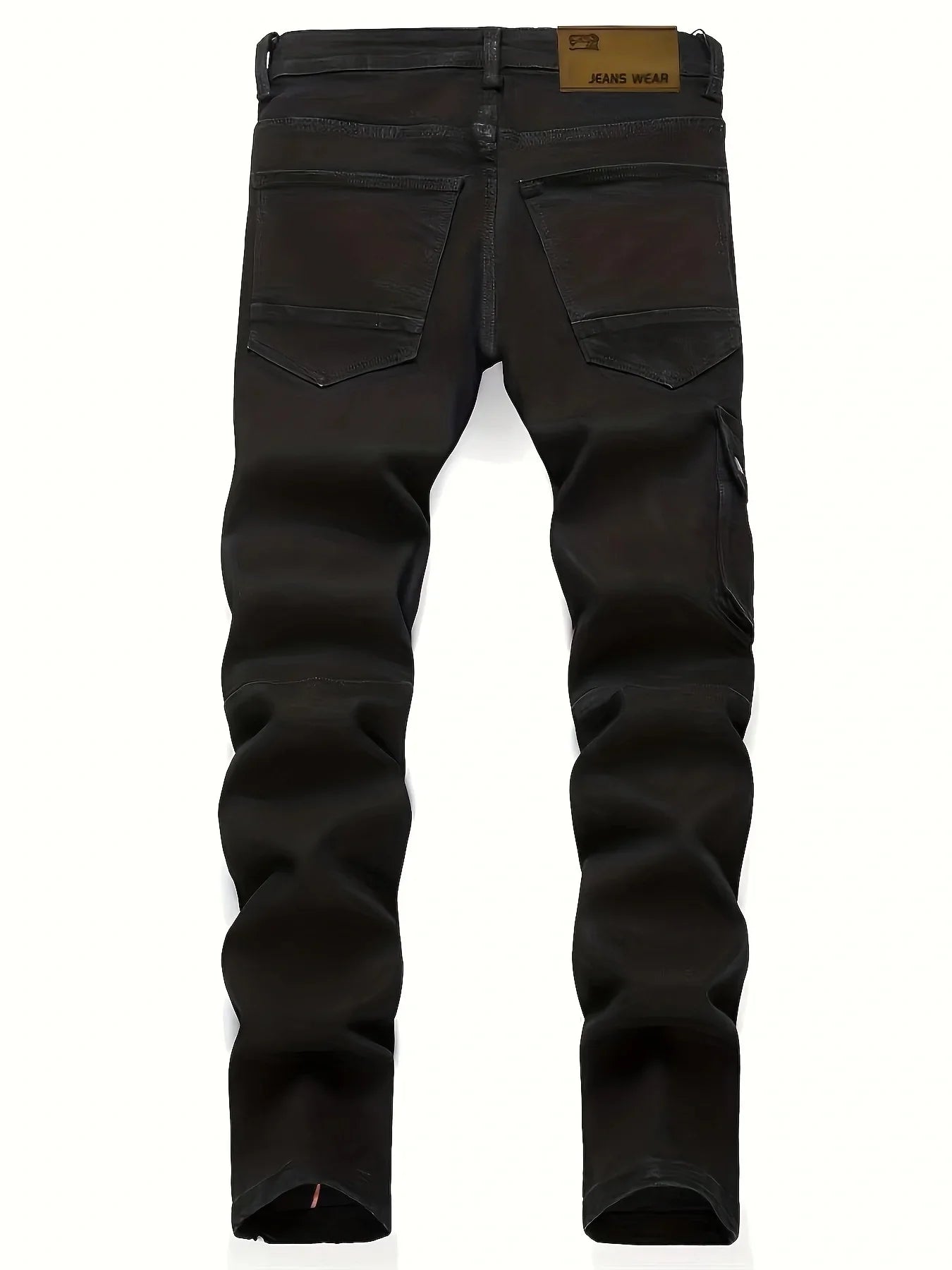 New European and American black washed embroidery jeans