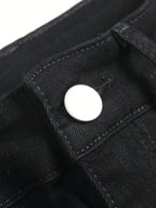 Men's Trendy Rhinestone - Embellished Black Stretch Skinny Jeans, Four - Season Style