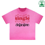 BOGGO  Single Printed Dirty Wash T-Shirt 230G Multicolor Loose Trendy Fashionable 100%Cotton Short Sleeve Top
