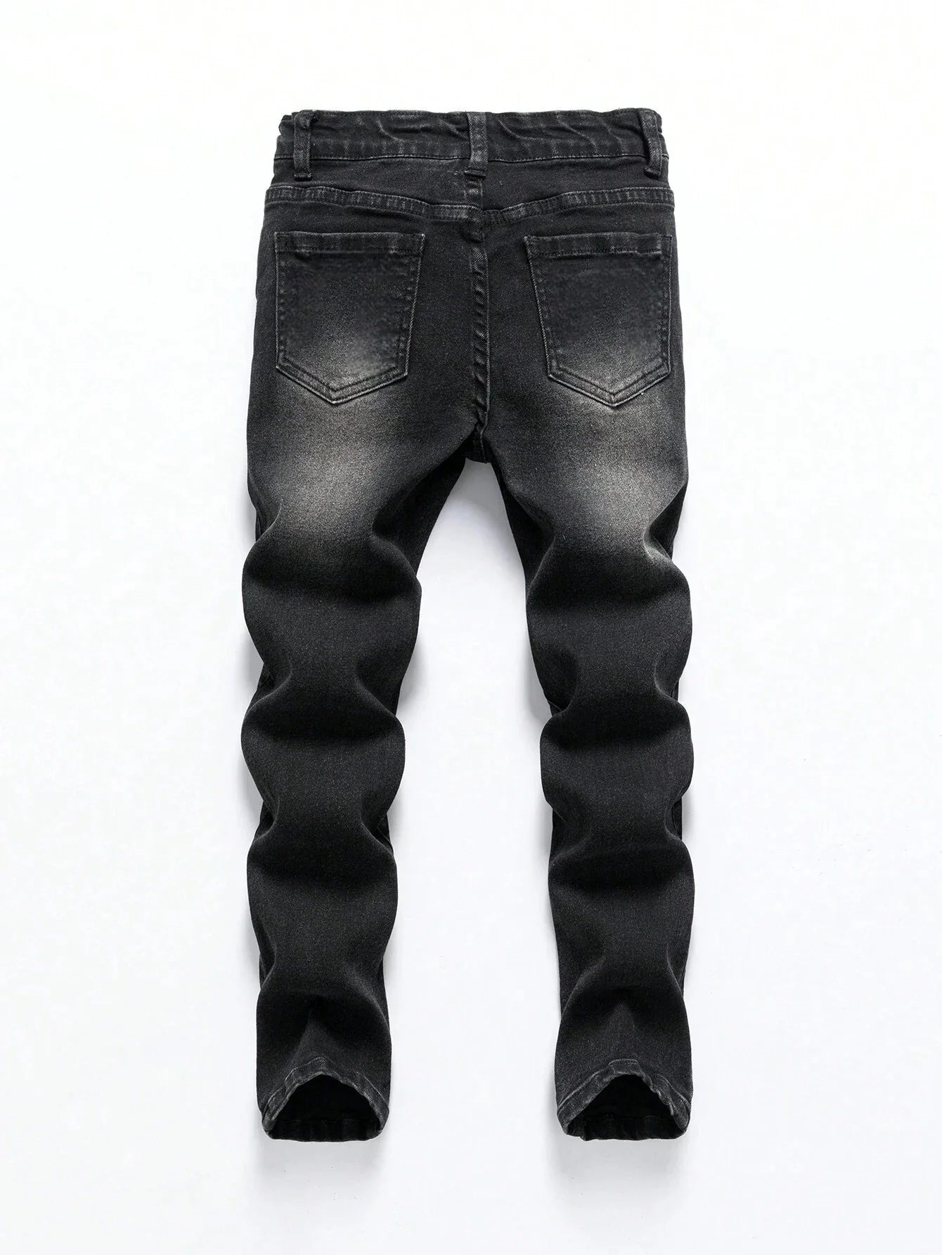 BOGGO 1-Piece Men's All-Season Snowflake Washed Fashion Jeans, Stretchy Slim-Fit Light Gray and Dark Black Casual Denim Pants, Minimalist Fashion, Suitable for Everyday Wear