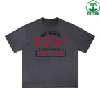 BOGGO  Will you be my valentine Printed Dirty Wash T-Shirt 230G Multicolor Loose Trendy Fashionable 100%Cotton Short Sleeve Top