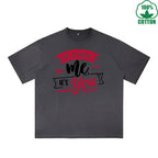BOGGO  It not me It You Printed Dirty Wash T-Shirt 230G Multicolor Loose Trendy Fashionable 100%Cotton Short Sleeve Top