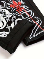 New European and American black washed embroidery jeans