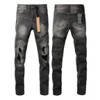 New KSUBI Jeans Men Paint Hole Trendy American High Street  Trend Low Rise Stretch Skinny Pleated Ripped Jeans