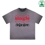 BOGGO  Single Printed Dirty Wash T-Shirt 230G Multicolor Loose Trendy Fashionable 100%Cotton Short Sleeve Top