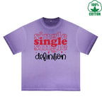 BOGGO  Single Printed Dirty Wash T-Shirt 230G Multicolor Loose Trendy Fashionable 100%Cotton Short Sleeve Top