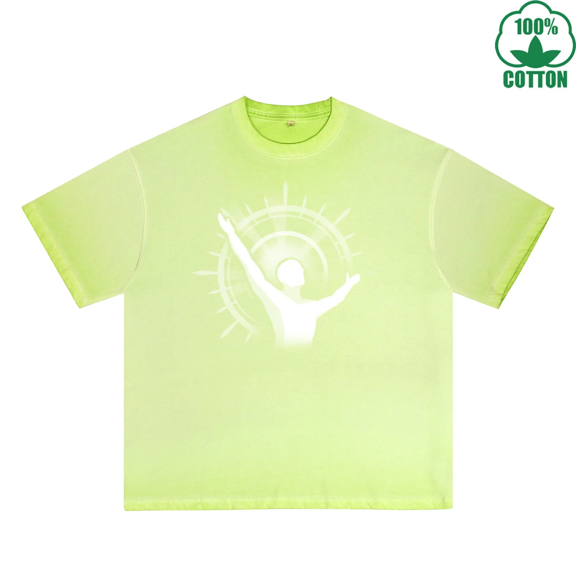 BOGGO  Purify Printed Dirty WashT-Shirt 230G Multicolor Loose Trendy Fashionable 100%Cotton Short Sleeve Top