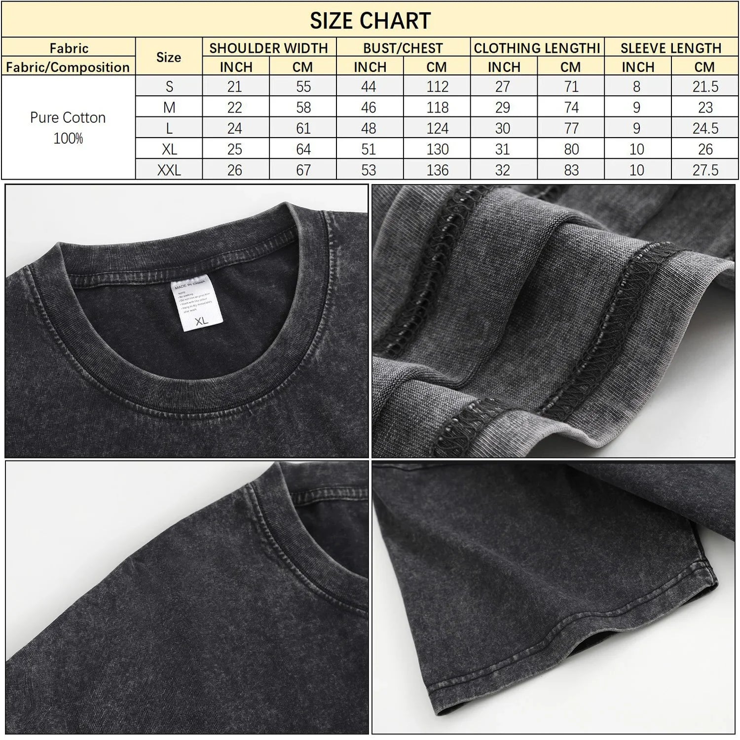 BOGGO  I Like You A LatteInterest Printed Washed T-Shirt 230G Loose Trendy Fashionable 100%Cotton Short Sleeve Top
