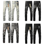 New KSUBI Jeans Men Paint Hole Trendy American High Street  Trend Low Rise Stretch Skinny Pleated Ripped Jeans