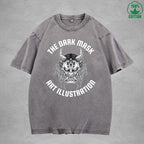 BOGGO  The Dark MaskInterest Printed Washed T-Shirt 230G Multicolor Loose Trendy Fashionable 100%Cotton Short Sleeve Top