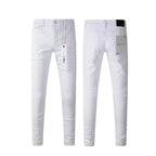 BOGGO Spring New Men's White Skinny Jeans High Quality Slim Fit Trousers Streetwear Hip Hop Style Casual Fashion Stretch Denim Pants