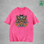 BOGGO  HunterInterest Printed Washed T-Shirt 230G Multicolor Loose Trendy Fashionable 100%Cotton Short Sleeve Top