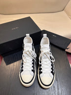 Men's Amiri Canvas and Leather Stars Court High Top Sneakers Shoes